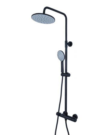 Душевая система Agger Thermo A2451244 с термостатом, черный матовый